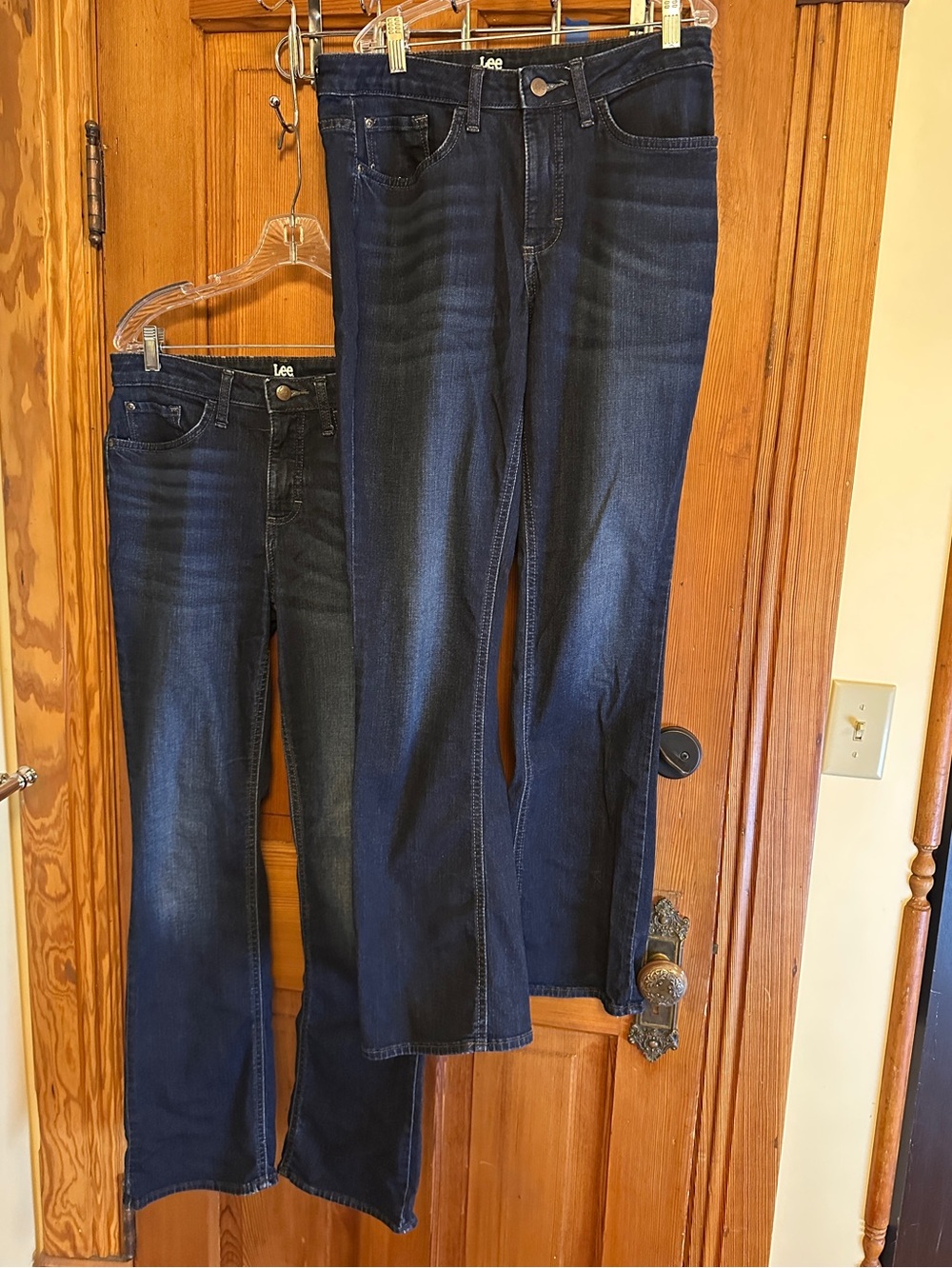 2 pairs - Lee riders Dark Blue boot Leg Jeans size 8 average